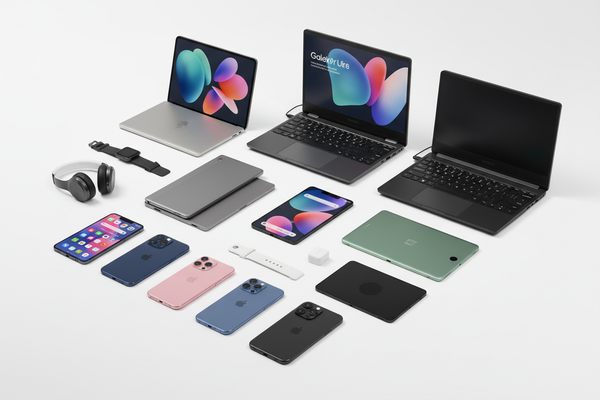 Electronics like iphones, different androids and different laptops